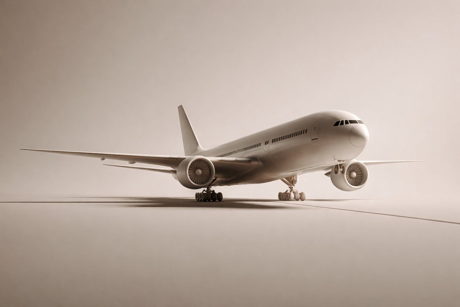 Commercial aircraft on runway